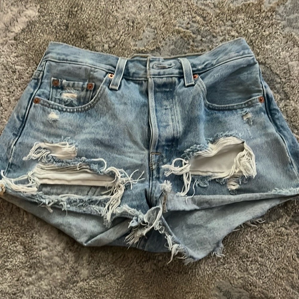 Levi’s high waisted ripped shorts